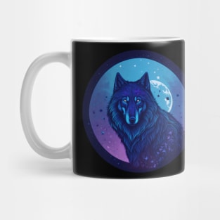 We Are All Made of Stardust - Dark Blue Wolf Design Mug